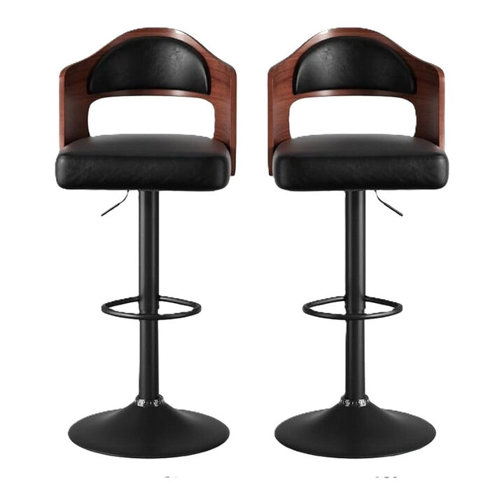 Modern Rustic Dual-Color Swivel Bar Stools Set of 2, Height Adjustable Counter Height Stools with Footrest, 360 Degree Commercial Kitchen Chairs for Home, Hotel