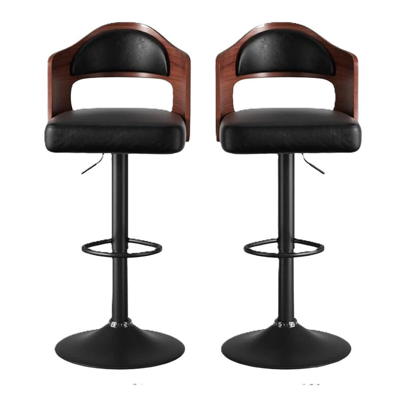 Modern Rustic Dual-Color Swivel Bar Stools Set of 2, Height Adjustable Counter Height Stools with Footrest, 360 Degree Commercial Kitchen Chairs for Home, Hotel image number 0