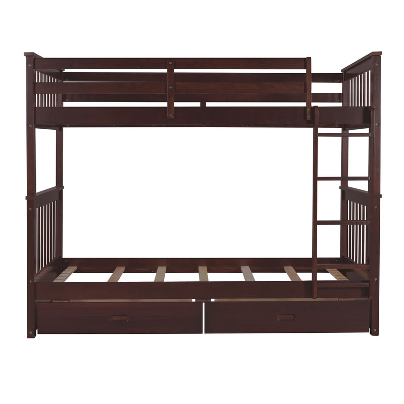 Merax Bunk Bed with Ladders and 2 Storage Drawers