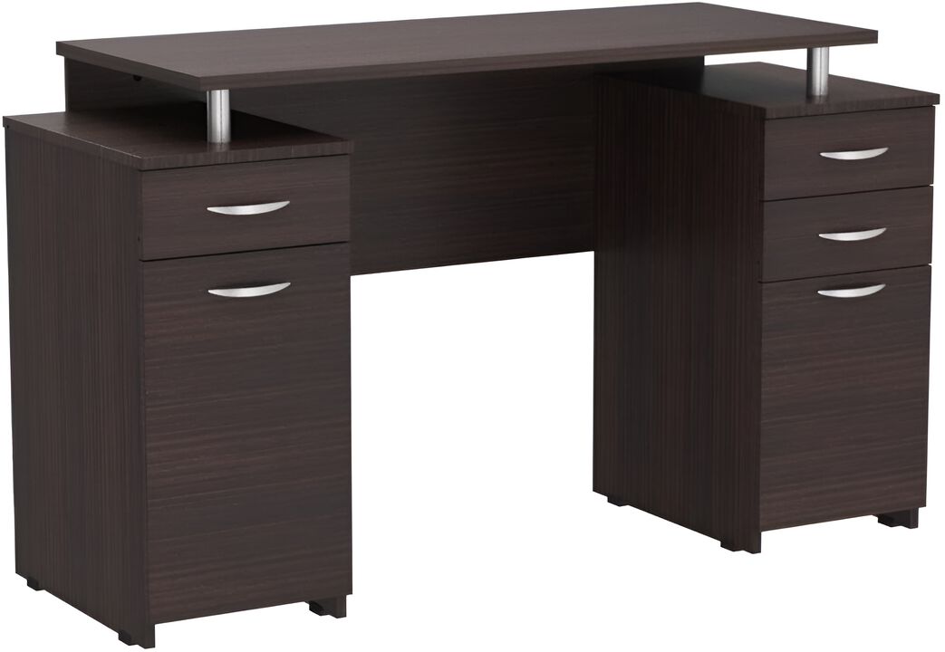 Sleek Computer Desk with Two Drawers &ndash; Durable Workstation Desk