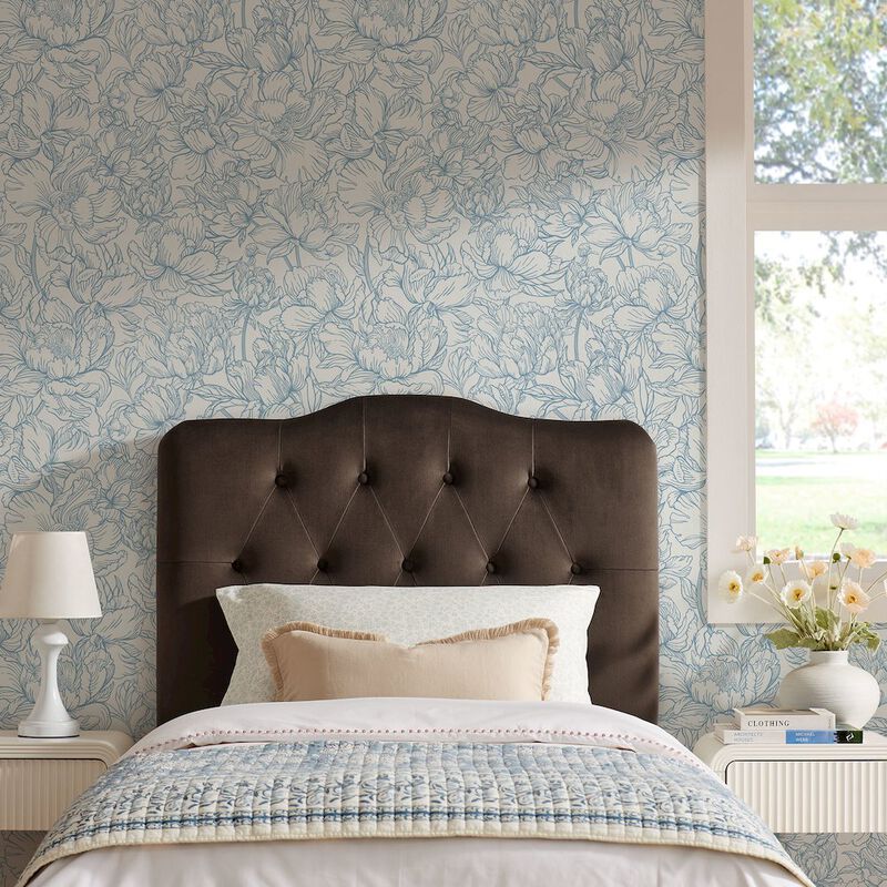 Annabel Stain-Resistant Performance Velvet Twin Headboard image number 6