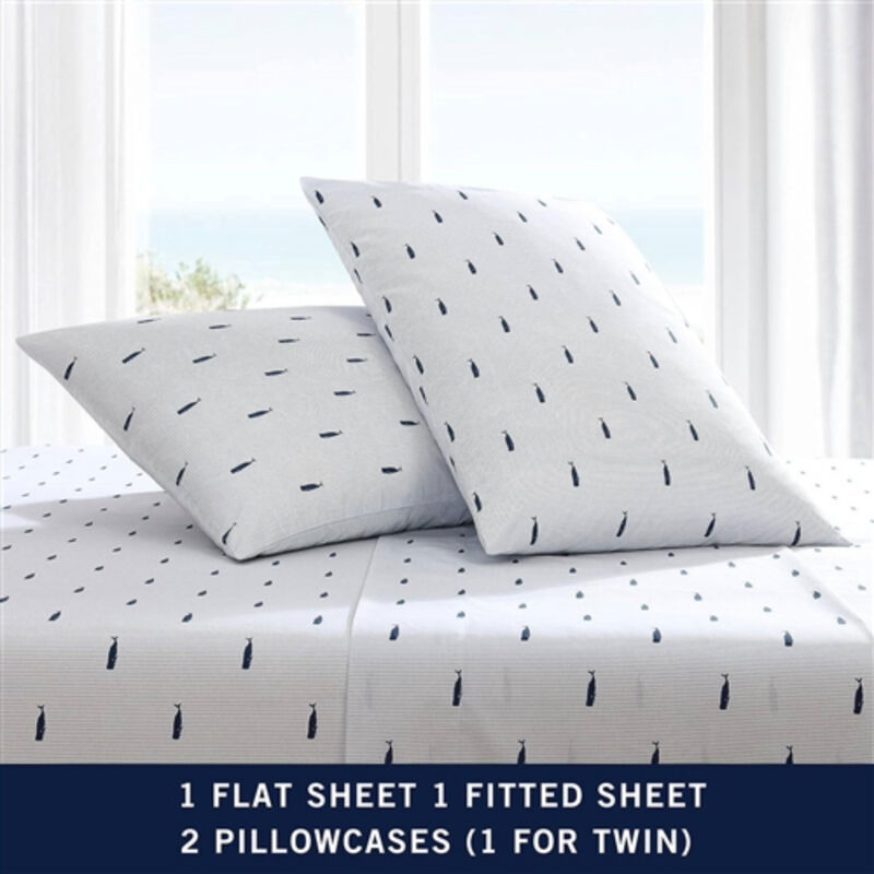 Coastal Beach 100-Percent Cotton Stripe Sheet Set