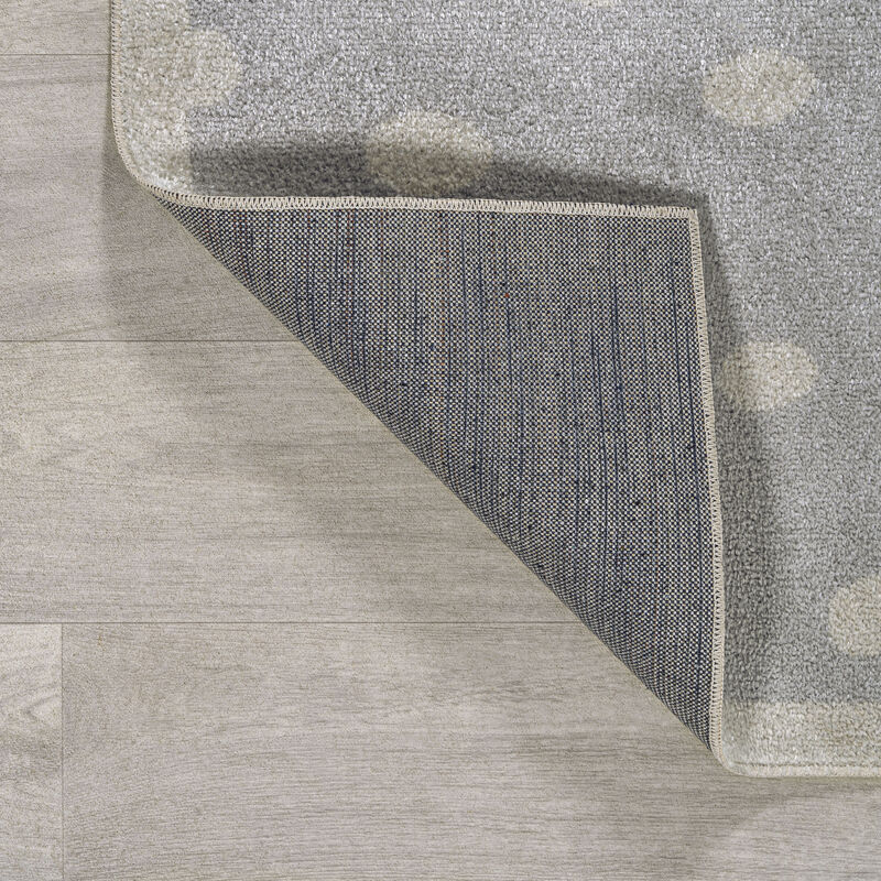 Minha Rainbow Dot Modern Machine Washable Area Rug