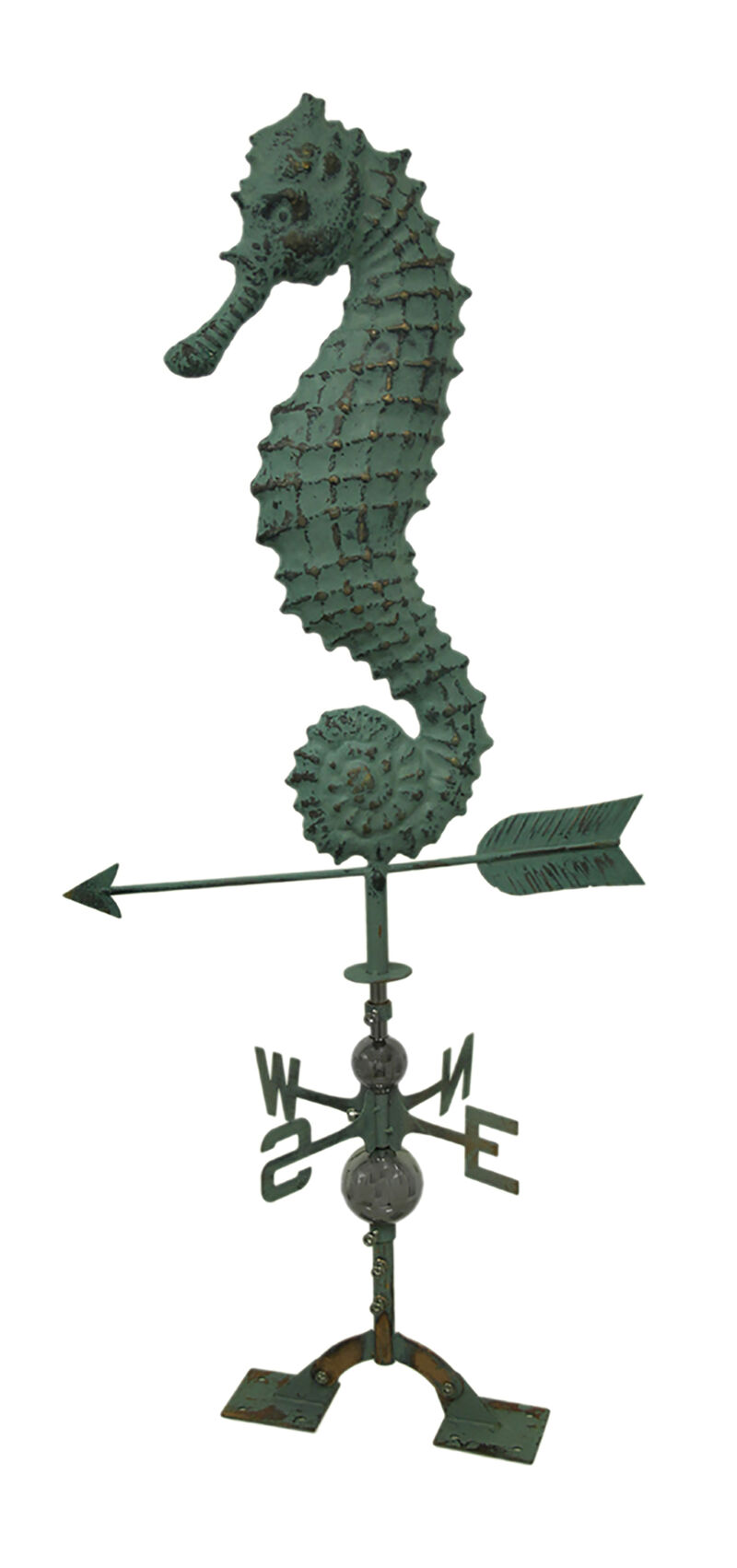 Beautiful Verdigris Finish Seahorse Weathervane With Roof Mount image number 0