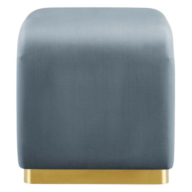 Modway EEI-6733-BRA-CAB Koda Performance Velvet Waterfall Stool, Brass Cadet Blue image number 3