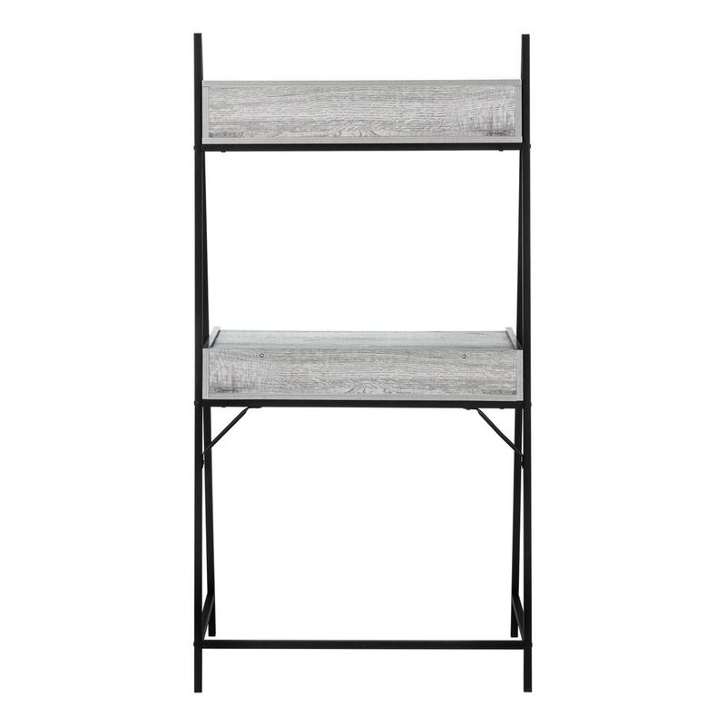 Computer Desk, Home Office, Laptop, Leaning, Storage Drawers, 32L, Work, Grey