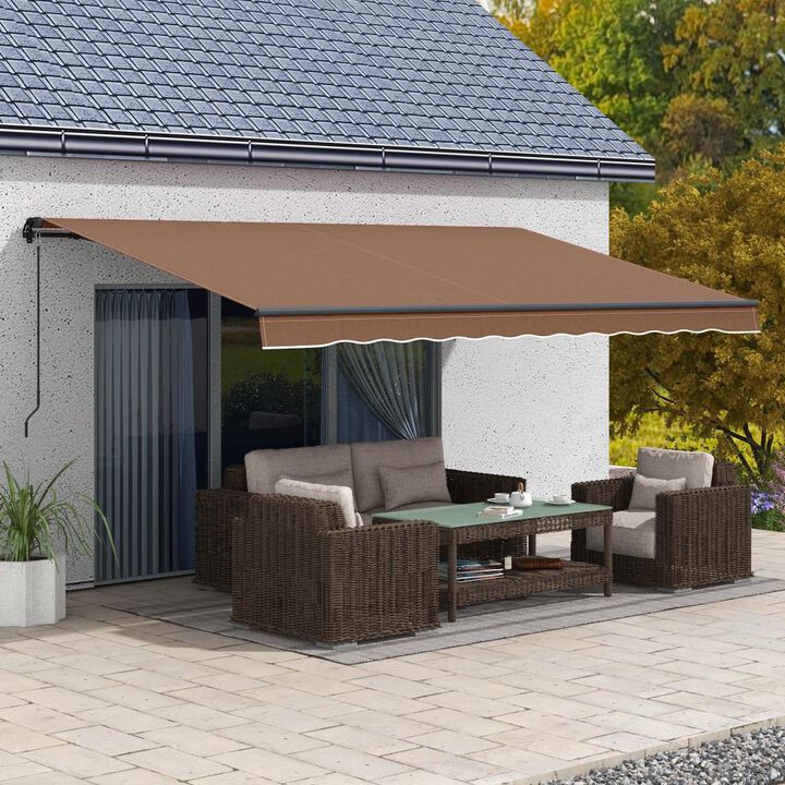 Hivvago 16' x 10' Outdoor Retractable Awning for Balcony & Yard