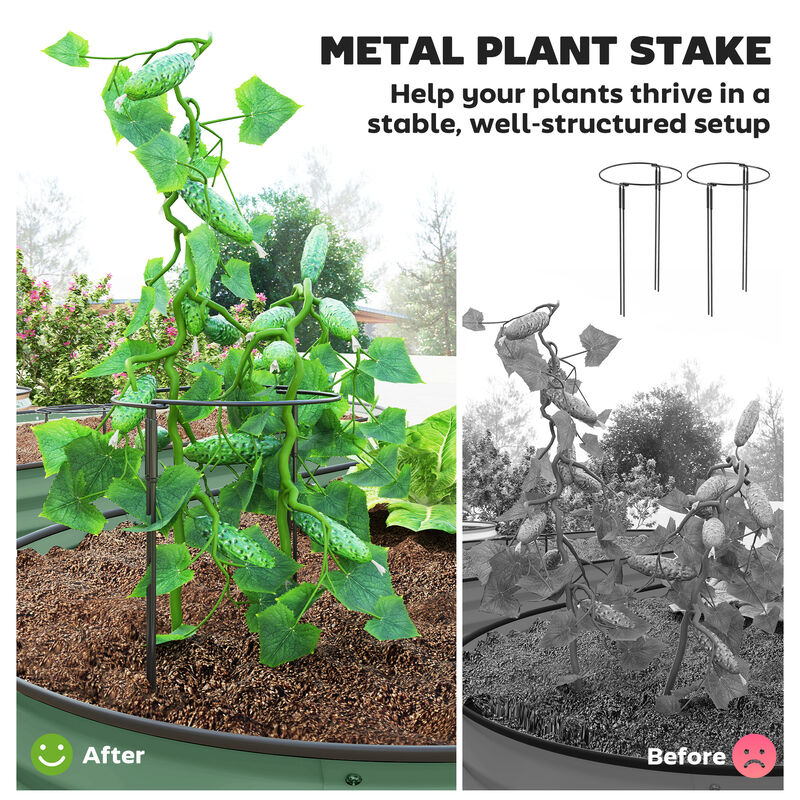 Hivvago 2-Piece Raised Garden Bed Set with Metal Stakes image number 4