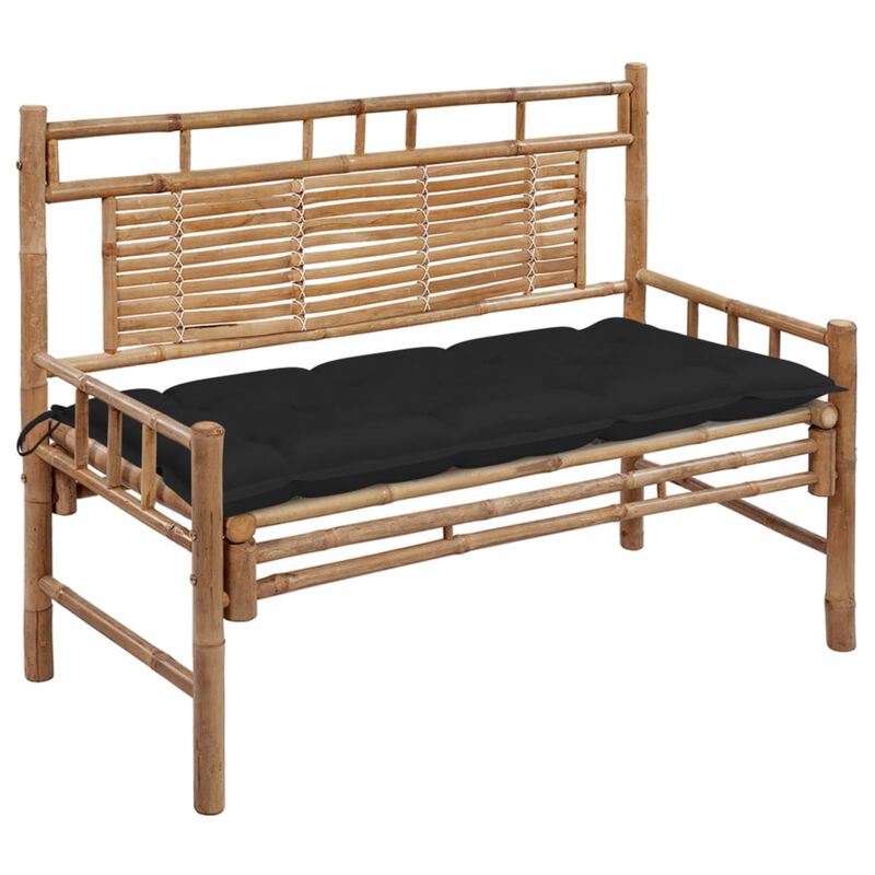 vidaXL Garden Bench with Cushion 47.2" Bamboo