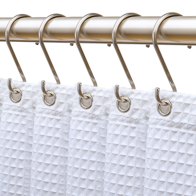 Zinc Shower Curtain Hooks, Set of 12 image number 1