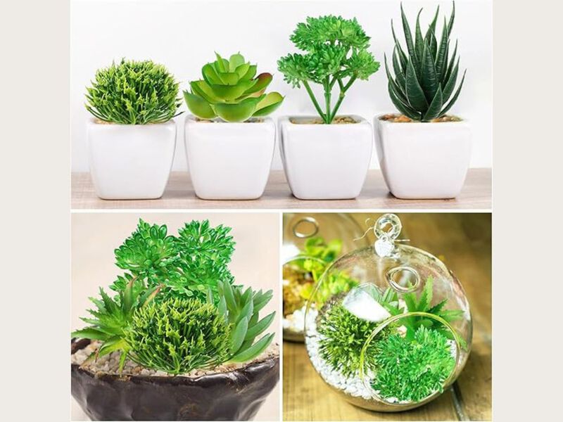 14 Piece Green Artificial Succulent Plants Garden Porch Decor image number 1