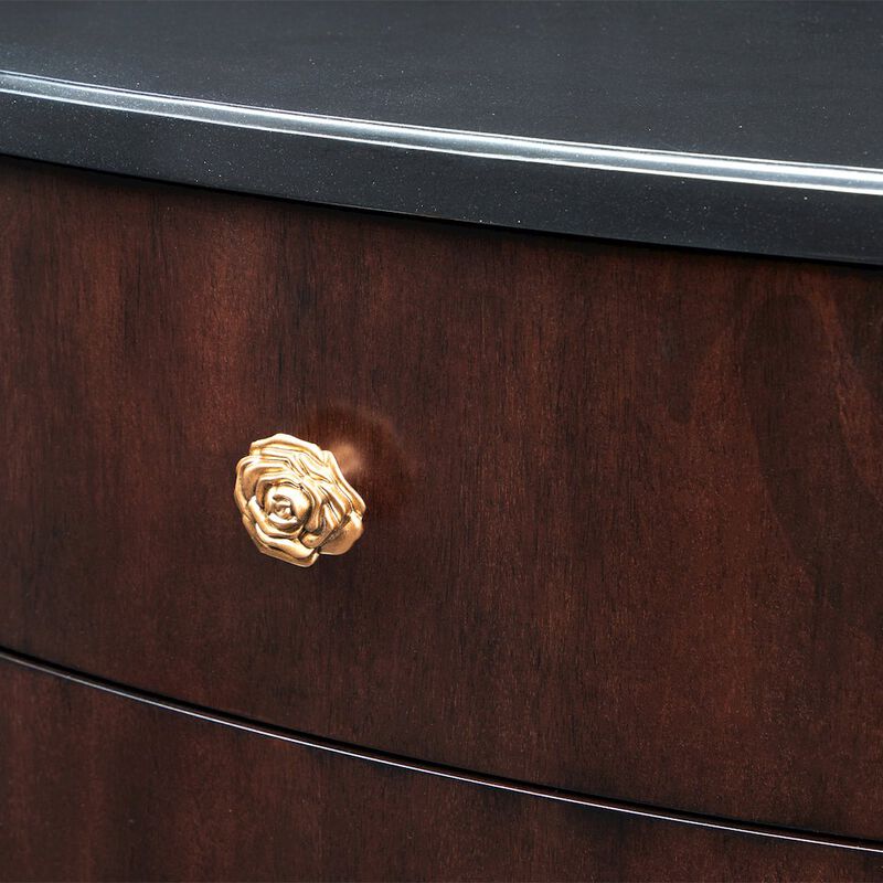 Michael Amini Camellia Field Nightstand - Warm Pecan