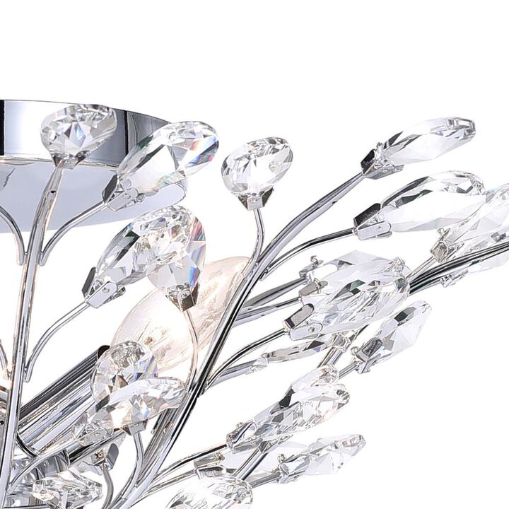 Ivy 3 Light Drum Shade Flush Mount With Chrome Finish