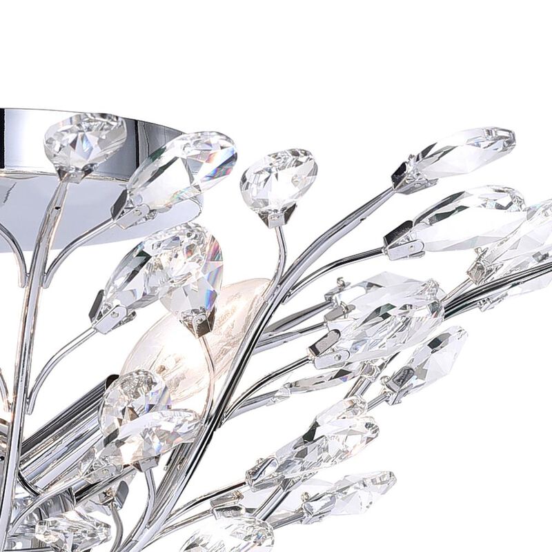 Ivy 3 Light Drum Shade Flush Mount With Chrome Finish