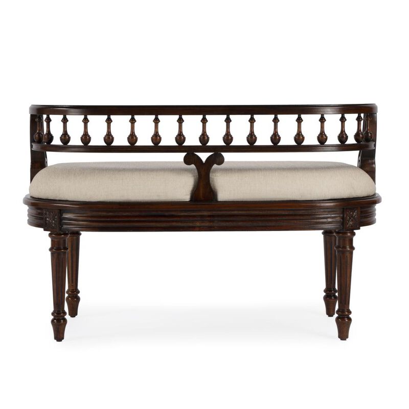 Butler Specialty Hathaway 37" Upholstered Bench, Dark Brown image number 4