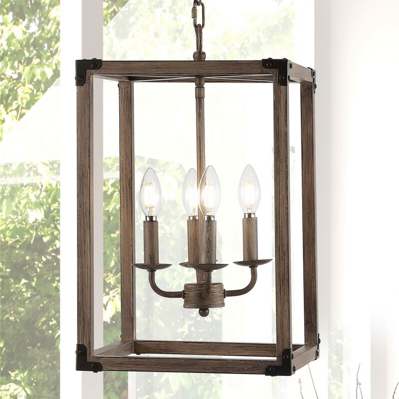 Magnolia 4-Light Adjustable Iron Rustic Farmhouse LED Pendant