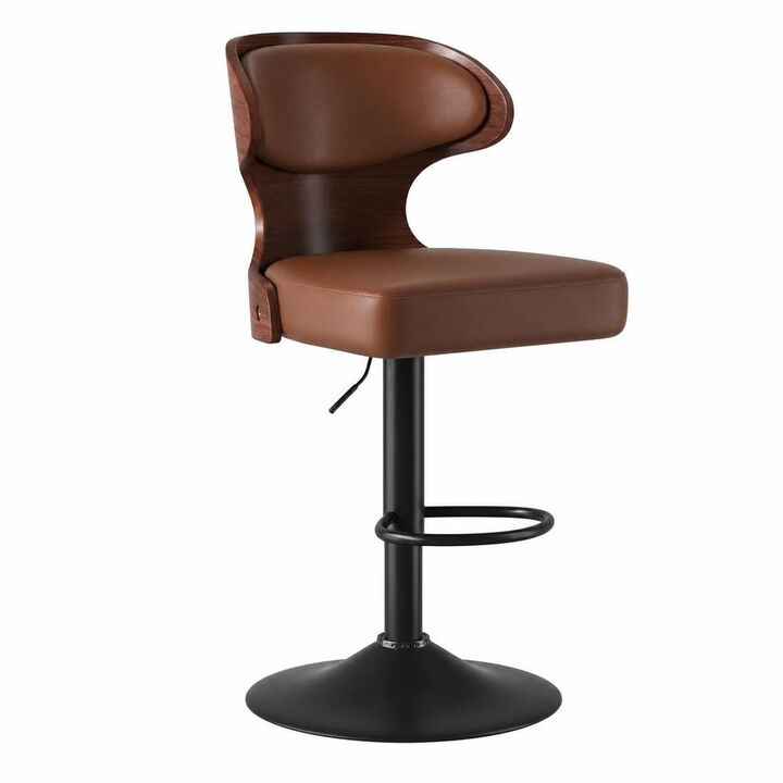 Modern Rustic Dual-Color Swivel Bar Stools Set of 2, Height Adjustable Counter Height Stools with Footrest, 360 Degree Commercial Kitchen Chairs for Home, Hotel