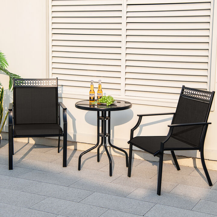 Patio Chairs Set of 2 with All Weather Breathable Fabric