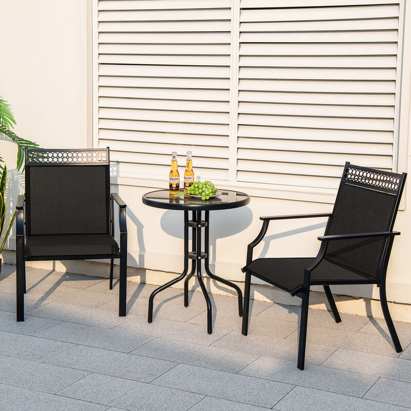 Patio Chairs Set of 2 with All Weather Breathable Fabric