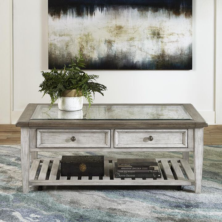 Liberty Furniture Rectangular Ceiling Tile Cocktail Table