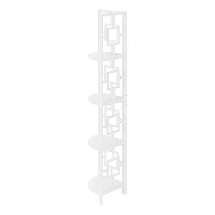 Bookshelf, Bookcase, Etagere, Corner, 4 Tier, 62H, Office, Bedroom