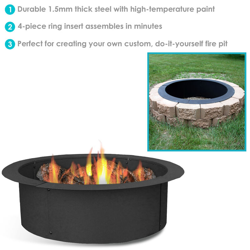 Sunnydaze 27 in Heavy-Duty Steel Above/In-Ground Fire Pit Ring Liner