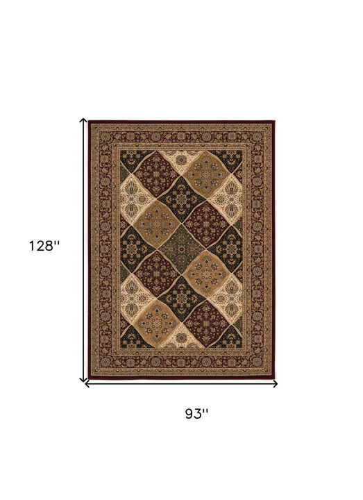 8 x 11 Red Decorative Diamonds Area Rug