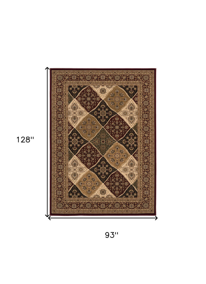8 x 11 Red Decorative Diamonds Area Rug image number 0