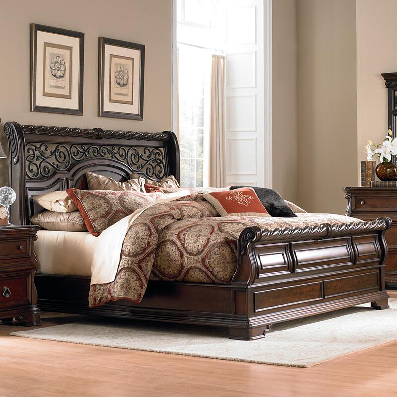 Liberty Furniture Arbor Place King Sleigh Bed in Brownstone image number 2