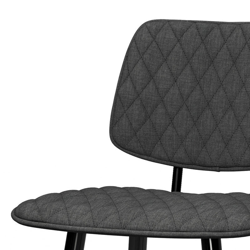 Raya Contemporary 16 inch Counter Height Stool (Set of 2) in Charcoal Polyester linen fabric
