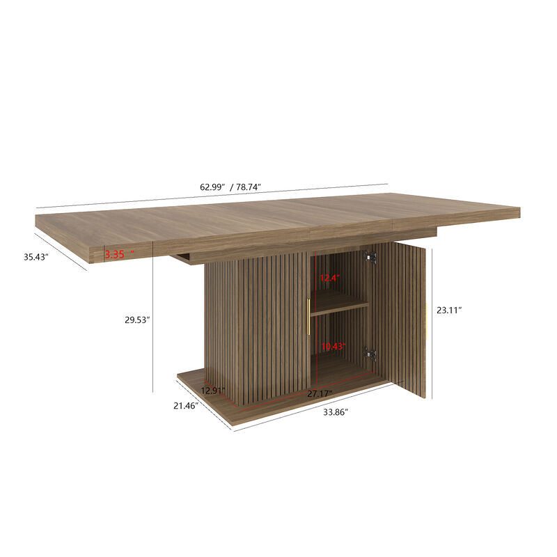 Gamor Modern Extendable Rectangular Dining Table image number 9