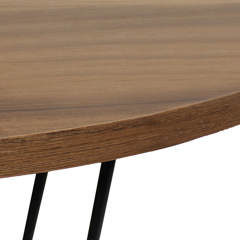 Sunnydaze Indoor Steel Bar Table with Faux Woodgrain Tabletop