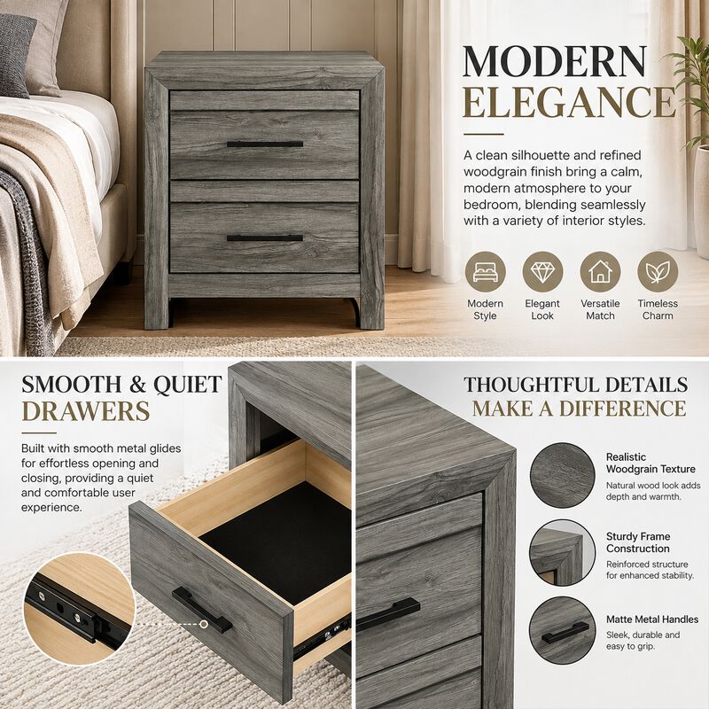 Norvessara 2-Drawer Nightstand image number 4