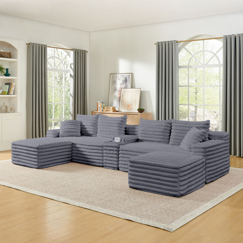 Snupdu 127" Cloud Couch Sectional image number 1