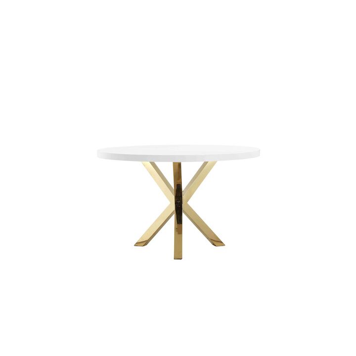 Pangea Home Gold Remi Dining Table White & Gold Combo