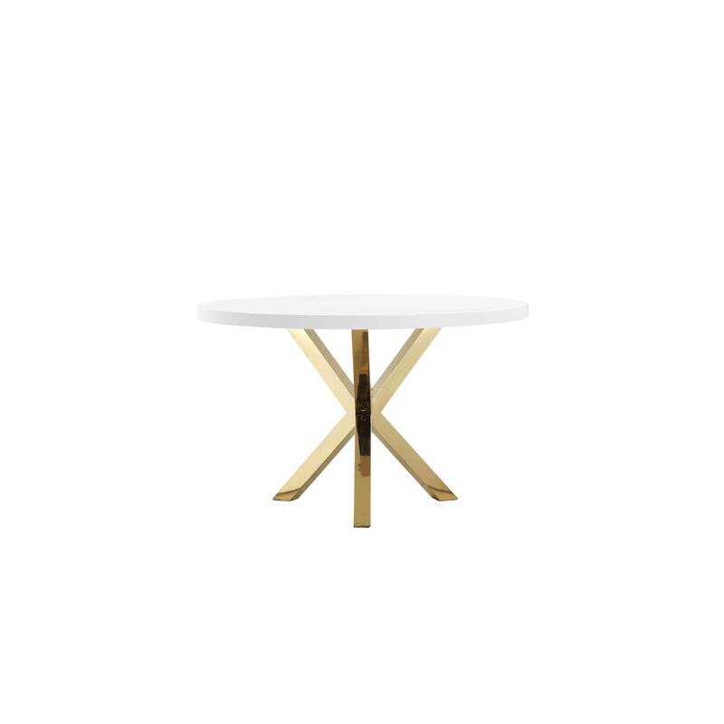 Pangea Home Gold Remi Dining Table White & Gold Combo