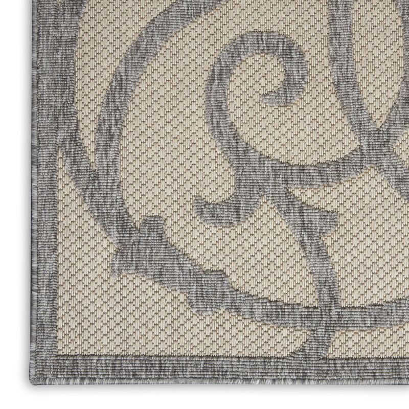 HomeRoots 7' X 10' Cream And Gray Trellis Indoor Outdoor Area Rug image number 3