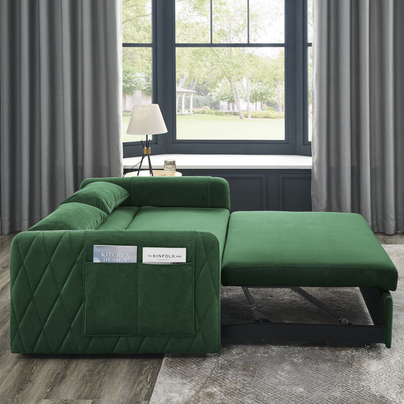 Merax Modern Convertible Sofa Bed with 2 Detachable Arm Pockets image number 3