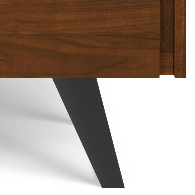 Lowry SOLID WOOD and Metal 39 inch Wide Modern Industrial Medium Storage Cabinet in Walnut Veneer