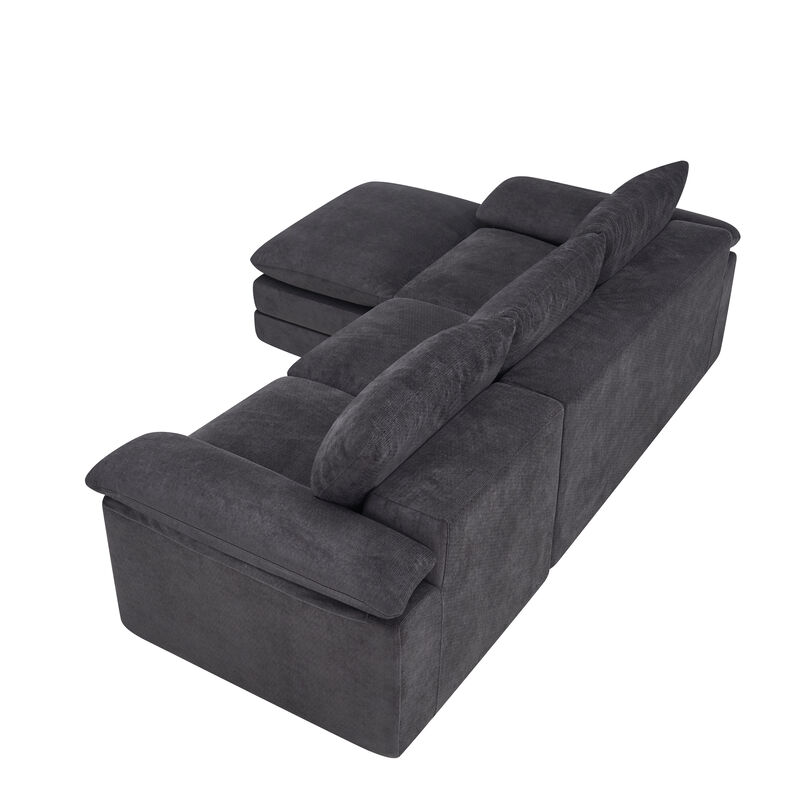 Wafhit L‑Shaped Chenille Sectional Sofa image number 7
