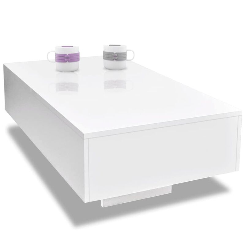 vidaXL Coffee Table High Gloss White, 244022
