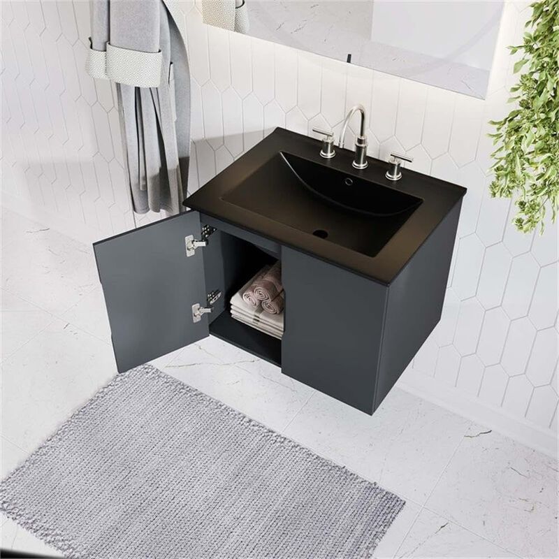 Modway Vitality 24" Bathroom Vanity, 24 Inch, Gray Black image number 1