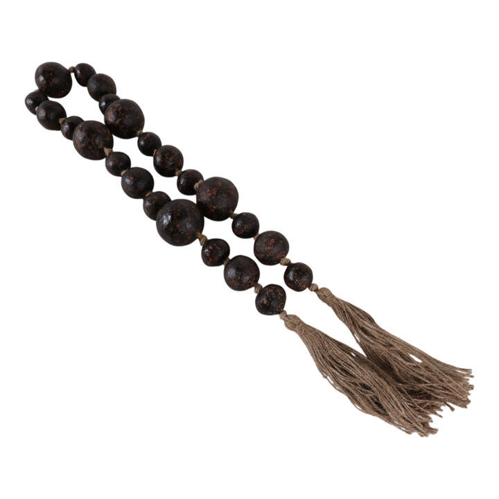 60" Terracotta  Varied Size Bead Garland, Brown