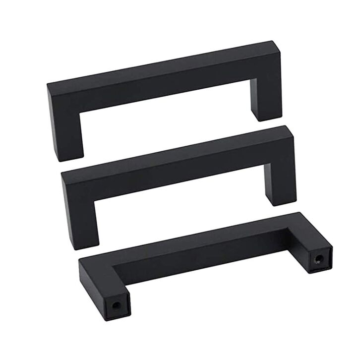 goldenwarm Cabinet Pulls Black Kitchen Cabinet Handles Drawer Pulls 4in Stainless Steel- LSJ12BK102 Modern Pulls for Cabinet Doo
