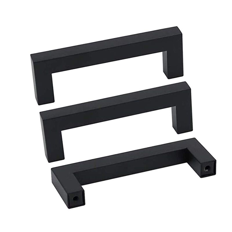 goldenwarm Cabinet Pulls Black Kitchen Cabinet Handles Drawer Pulls 4in Stainless Steel- LSJ12BK102 Modern Pulls for Cabinet Doo