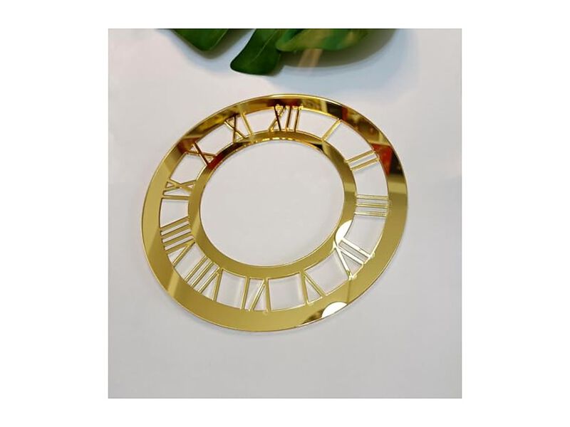 Set Gold Mirrored Acrylic Mirror Plate Wall Clock 20 Cm Home Decor image number 0