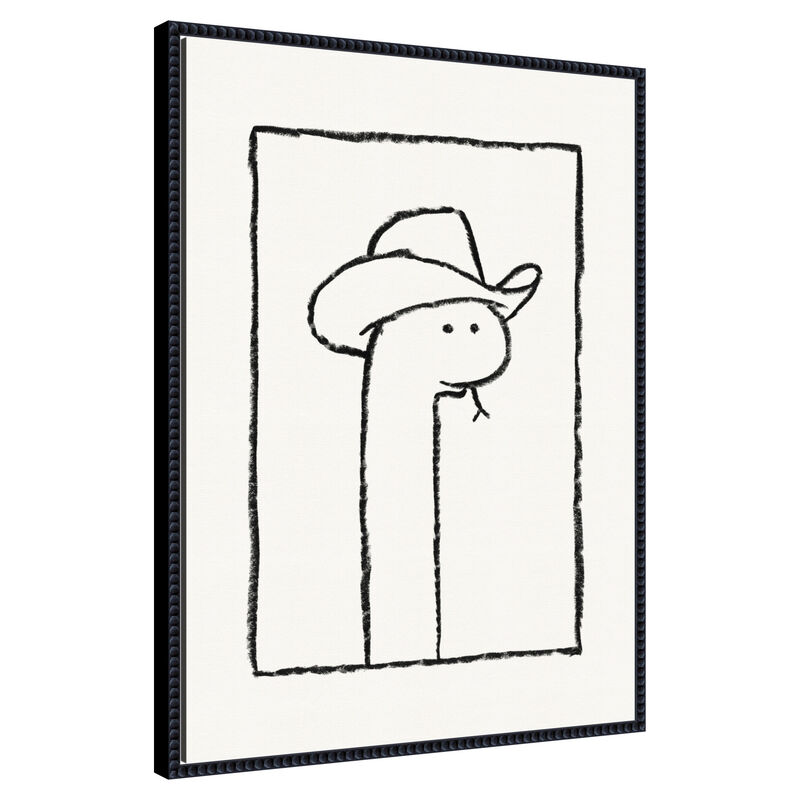 Squiggles the Snake In a Stetson by Anyone Can Yeehaw Framed Canvas Wall Art image number 2