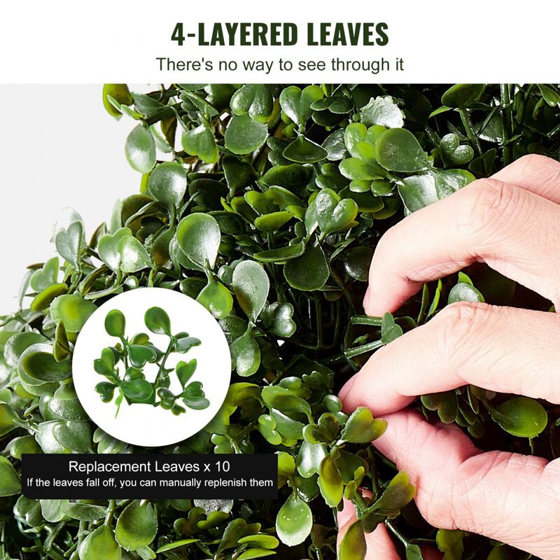 Faux Spiral Topiary Trees Set of 2 with Extra Leaves, Decorative Pots, UV Rated image number 9
