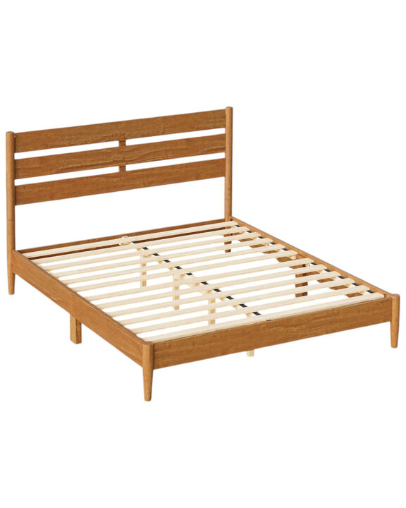 Full Size Bed Frame with LED Headboard and Storage Shelf USB Ports