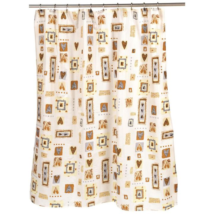 Carnation Home Fashions Patty Fabric Shower Curtain - 70x72", Multi